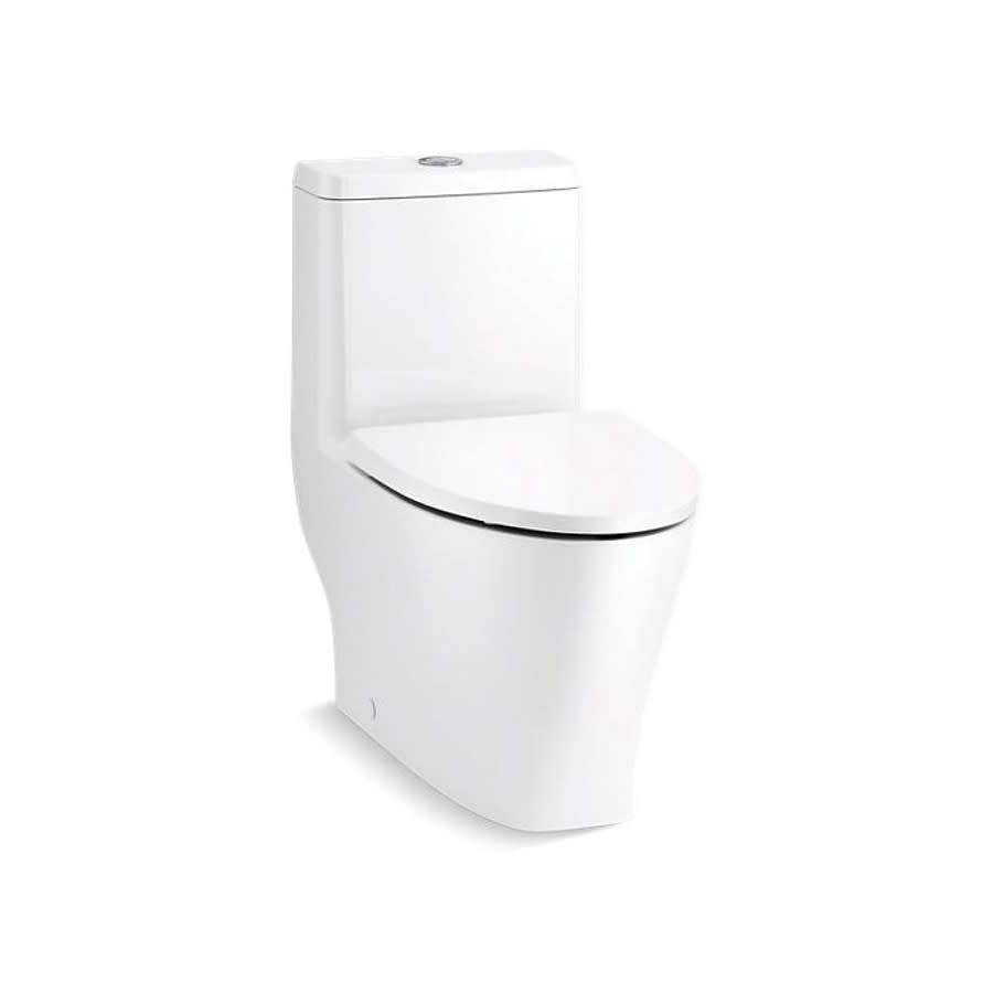 Reach™ One Piece Toilet, Floor Mount, 12 in Rough, Elongated Bowl, Left Hand Lever, 0.8/1.28 gpf Dual Flush, White