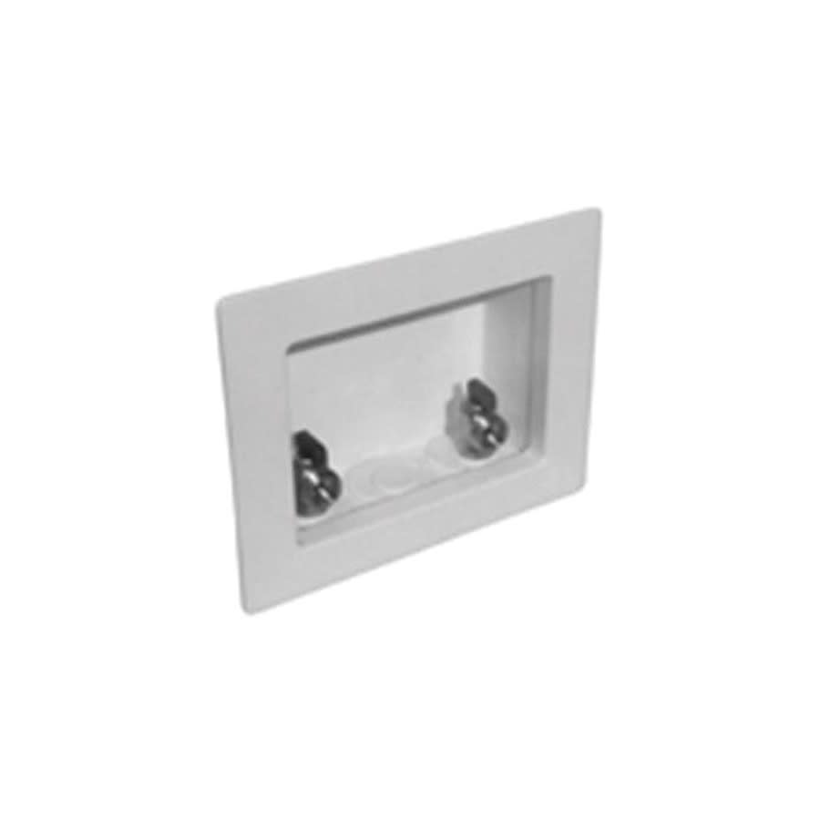 Switch Hitter® Unassembled Washing Machine Outlet Box With MNPT Valves, Plastic, White