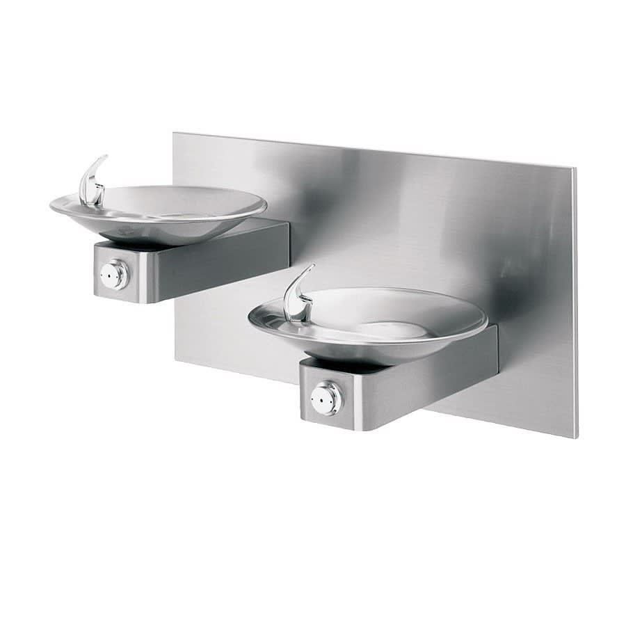 Dual Wall Barrier Free Drinking Fountain With Back Panel, 0.45 gpm, Pushbutton Operation