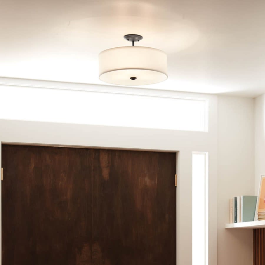 Shailene 3 Light 14" Wide Semi-Flush Drum Ceiling Fixture