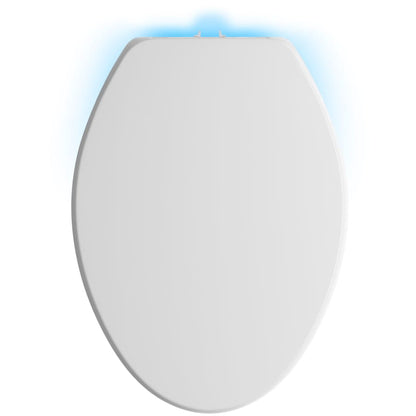 Purefresh Elongated Closed Front Toilet Seat with Purefresh Air Filtering, Night Light, and Quiet-Close Technology