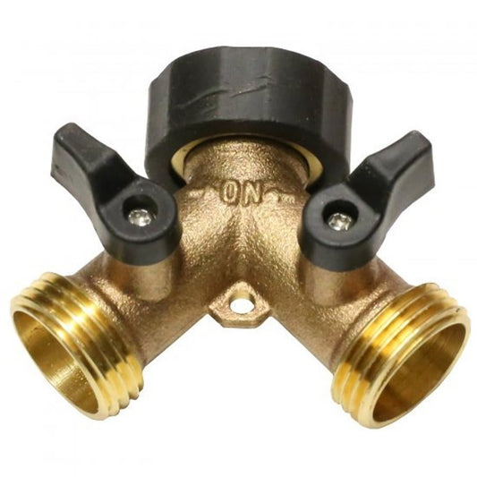Cd Brass Hose in, Y in, with Shut-Off