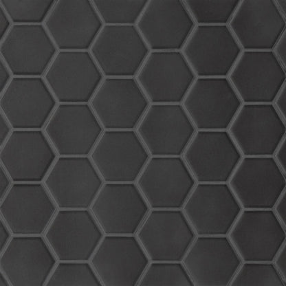 Le Cafe Black 2x2 Hexagon Mosaic Matte