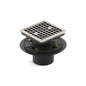 Square Shower Drain, ClearFlo™ Solid Brass Grid, PVC/Brass Drain, Vibrant Polished Nickel