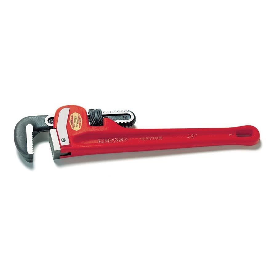 Straight Pipe Wrench, 1-1/2 in, 10 in L, Serrated Jaw, Cast Iron Handle