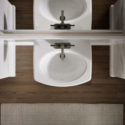 Pinoir 18" Wall Mounted Bathroom Sink with 3 Holes Drilled and Overflow