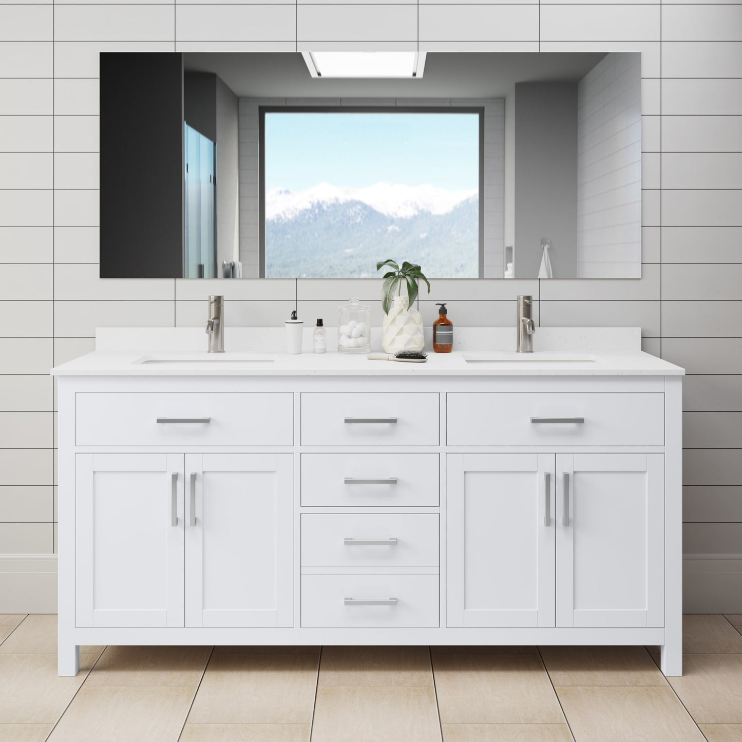 Beckett Double Bathroom Vanity - 72W x 35H x 22D