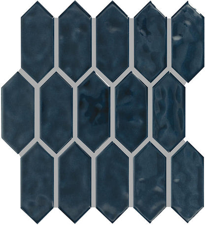 Artezen Dark Blue Herringbone 2X4 Glossy