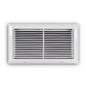 Fixed Bar Type Return Filter Grille, 20 x 20 in, 30 deg Pitch, 2 in Filter, Steel, White