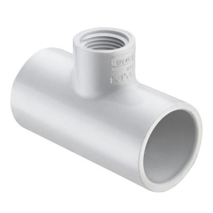 Tee, 2 x 1/2 in, Socket x FNPT, SCH 40/STD, PVC