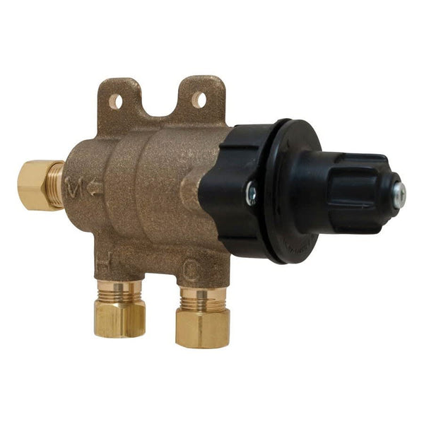 Mixing Valve, 3/8 in, Comp, Brass, Polished Chrome