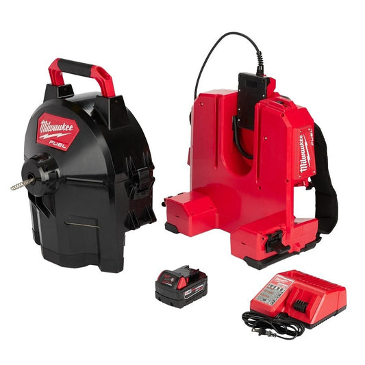M18 FUEL™ Kit Cordless Drain Gun Kit, 1-1/4 to 4 in, Drain Line, 100 ft Max Run, 18 VDC, HDPE Drum Housing