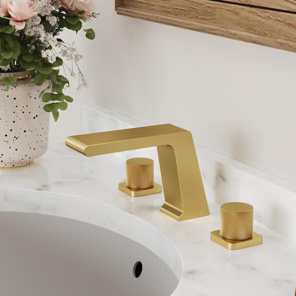 EVERSTEIN 8 in. Widespread Double-Handle Long Spout Reach Bathroom Faucet in Brushed Gold SFS1008-GD