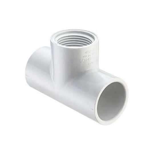 Tee, 4 in, Socket x FNPT, SCH 40/STD, PVC