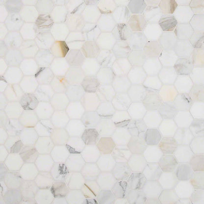 Calacatta Gold 2” Hexagon Mosaic Tile