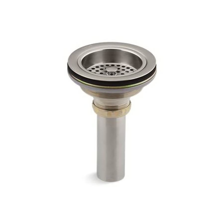 Manual Sink Strainer With Tailpiece, Duostrainer® Solid Brass, Vibrant Stainless Steel