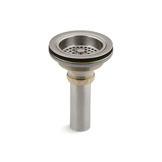 Manual Sink Strainer With Tailpiece, Duostrainer® Solid Brass, Vibrant Stainless Steel