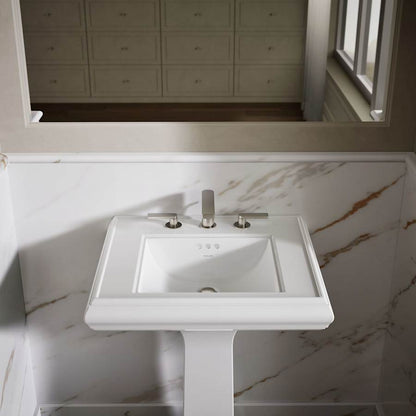 Memoirs Classic 24" Fireclay Pedestal Bathroom Sink with 3 Holes Drilled and Overflow