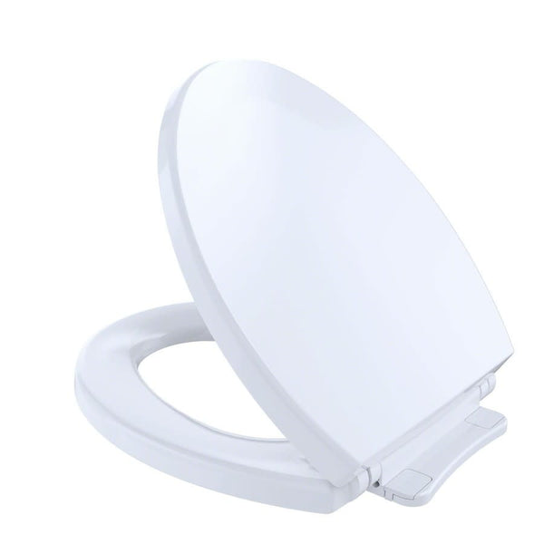 Toilet Seat, Round Bowl, Closed Front, With Cover, Plastic, White