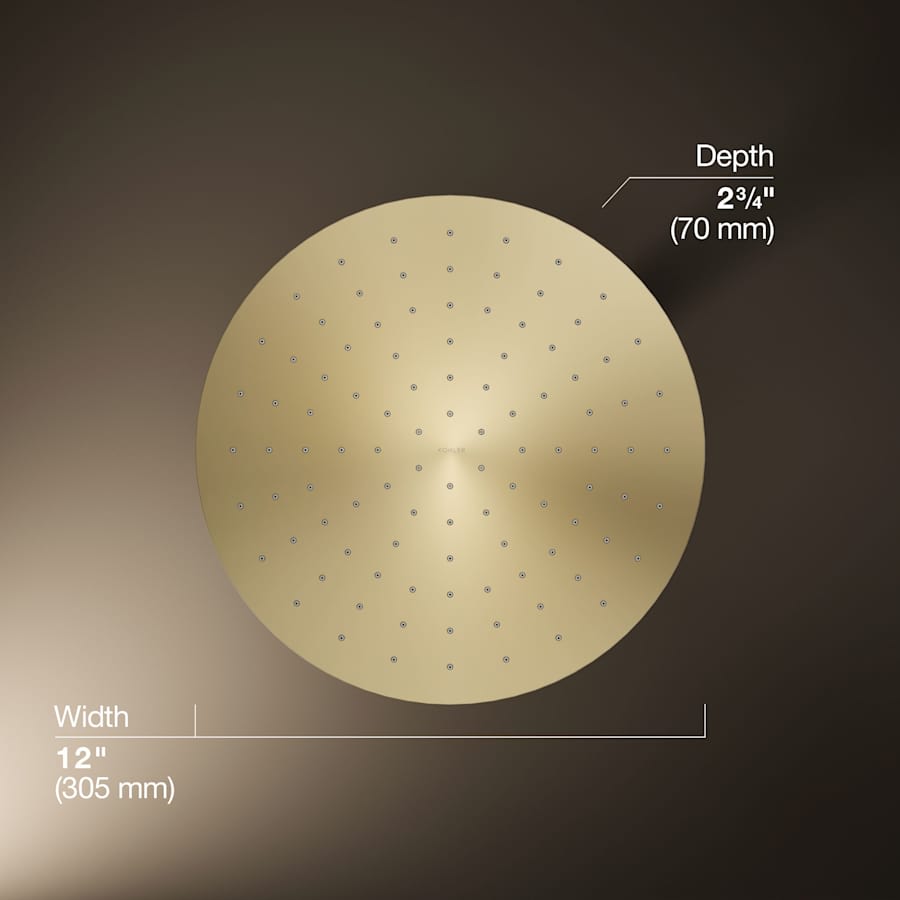 Contemporary Round 12" Single Function 2.5 GPM Rainhead with MasterClean Sprayface and Katalyst Air-Induction Technology