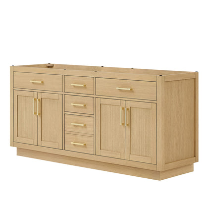 Beckett Double Bathroom Vanity with Toe Kick - 71W x 34.25H x 21.5D
