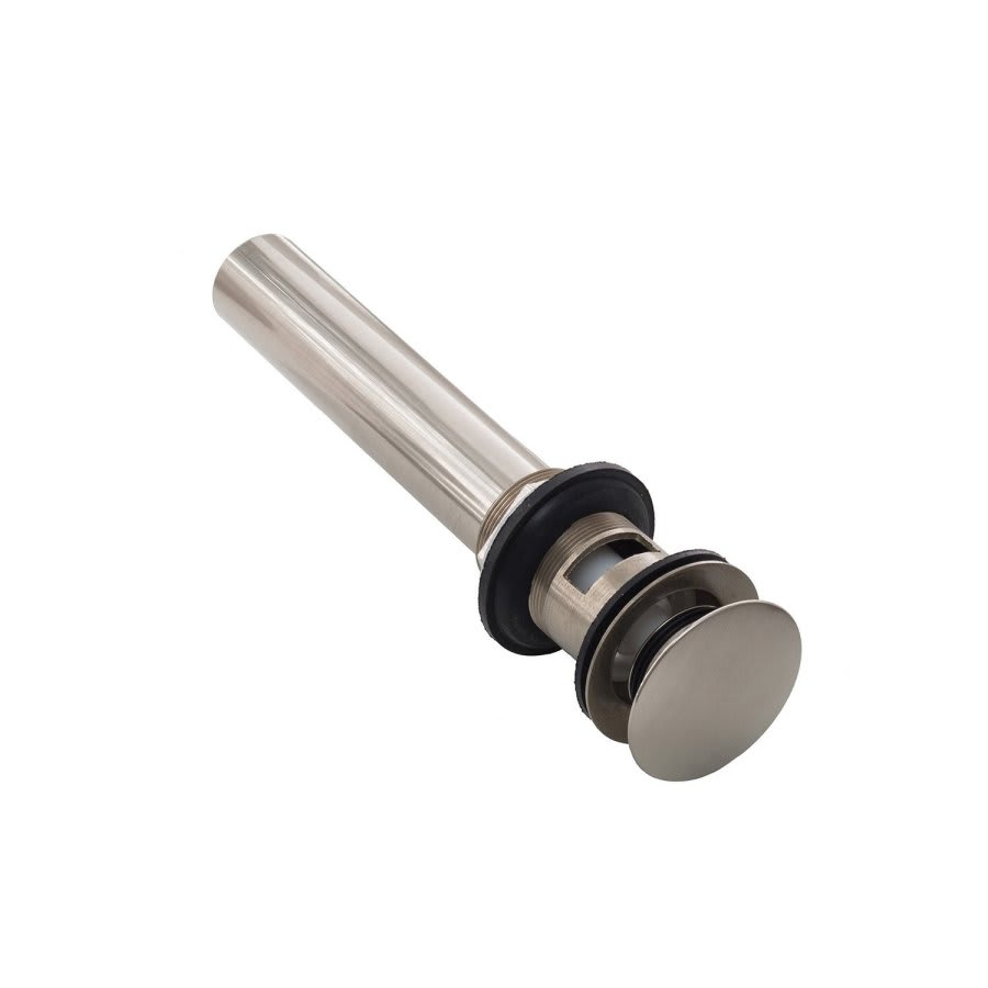 Pop-Up Mushroom Style Plug Lavoratory Drain With Overflow Holes, Brushed Nickel Stainless