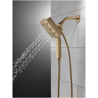 Universal Showering Rectangular 2.5 GPM Multi Function 2-in-1 In2ition Shower Head and Hand Shower with H2Okinetic and MagnaTite Technology