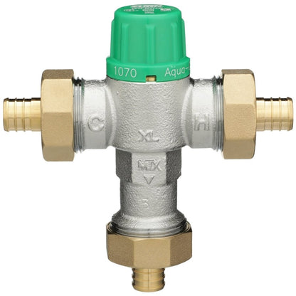 Aqua-Gard® Mixing Valve, 1/2 in, PEX, Bronze, Satin Nickel