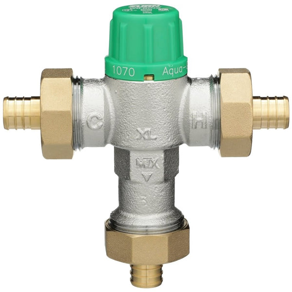 Aqua-Gard® Mixing Valve, 1/2 in, PEX, Bronze, Satin Nickel