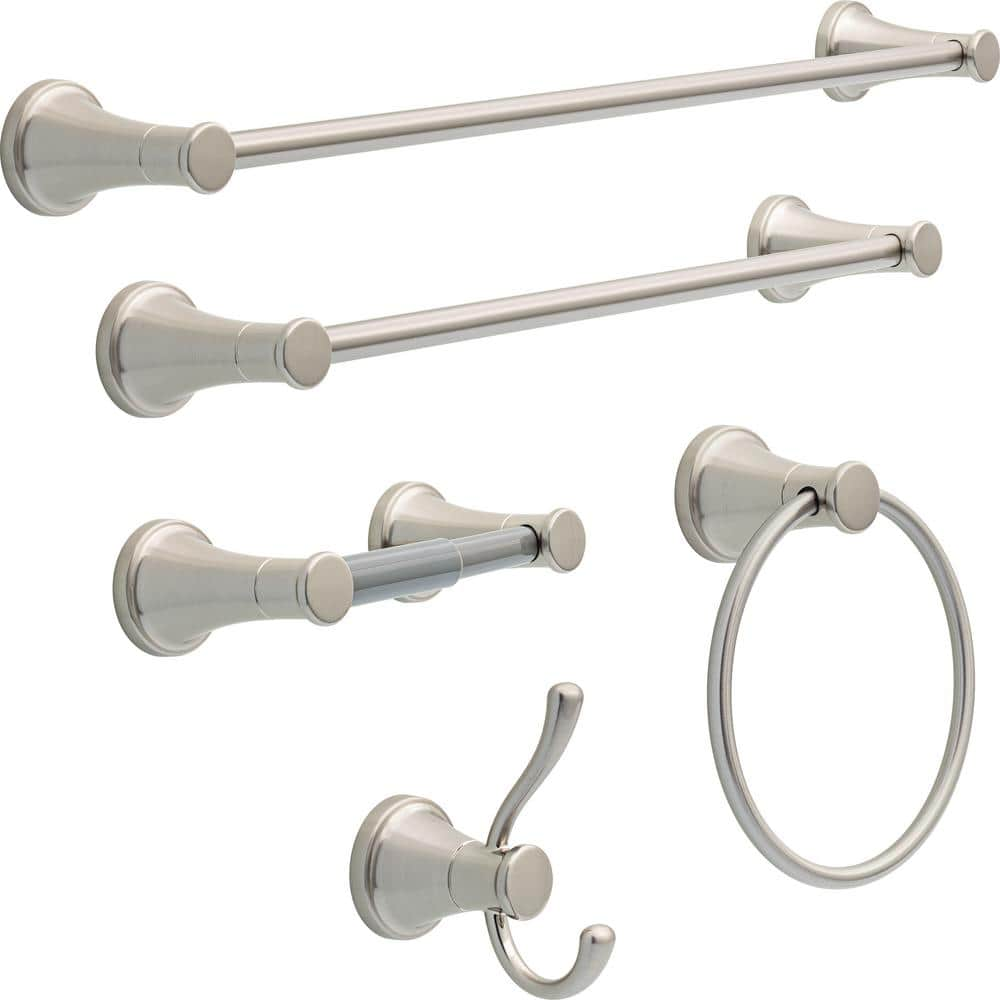 Casara Double Towel Hook Bath Hardware Accessory in Brushed Nickel