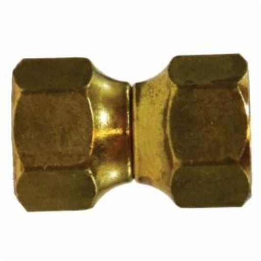 Union, 1/4 in, Flare Swivel, Brass, Rough Brass