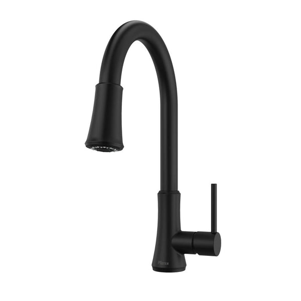 Pfirst Series™ Kitchen Faucet, Deck Mount, 1 Lever Handle, 1 or 3-Hole, Matte Black