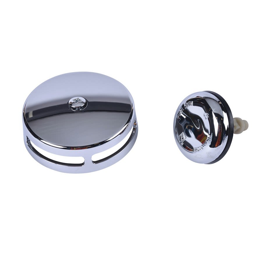 Bath Drain Trim Kit, Toe Touch, Polished Chrome