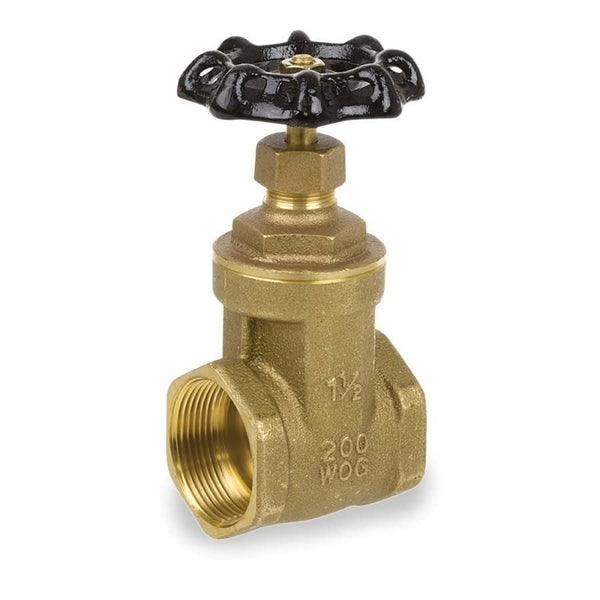 Non-Rising Stem Gate Valve, 1/2 in, FNPT, Brass