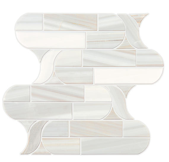 Pietra Divina Calacatta Dolomiti Triangle, Straight Edge 2X2 Mixed