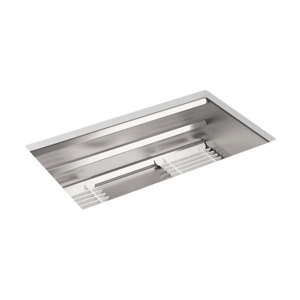 Prolific® Single Bowl Kitchen Sink, Under Mount, 33 x 17-3/4 in, 10 in Bowl Depth, 18 ga Satin Steel, Stainless