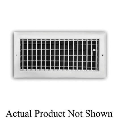 Adjustable Bar Type Register, 12 x 6 in, Vertical Blades, Multi Shutter Damper, Steel, White