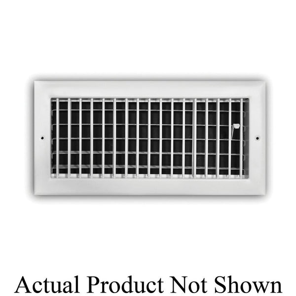 Adjustable Bar Type Register, 10 x 6 in, Vertical Blades, Multi Shutter Damper, Steel, White