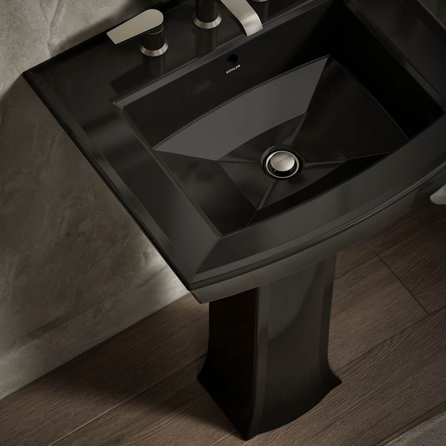 Archer 24" Pedestal Bathroom Sink with 3 Holes Drilled and Overflow