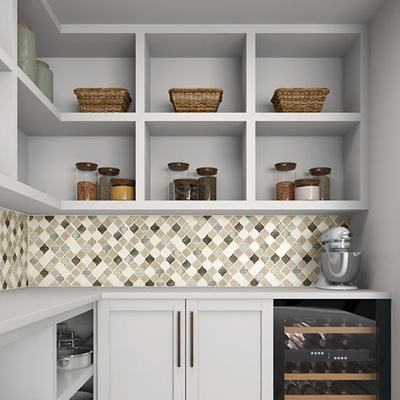 Decorative Accents Blanc Et Beige Raindrop, Straight Edge 1X2 Mix