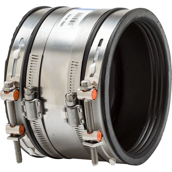 Shielded Transition Coupling, 10 in, Rubber/Stainless Steel