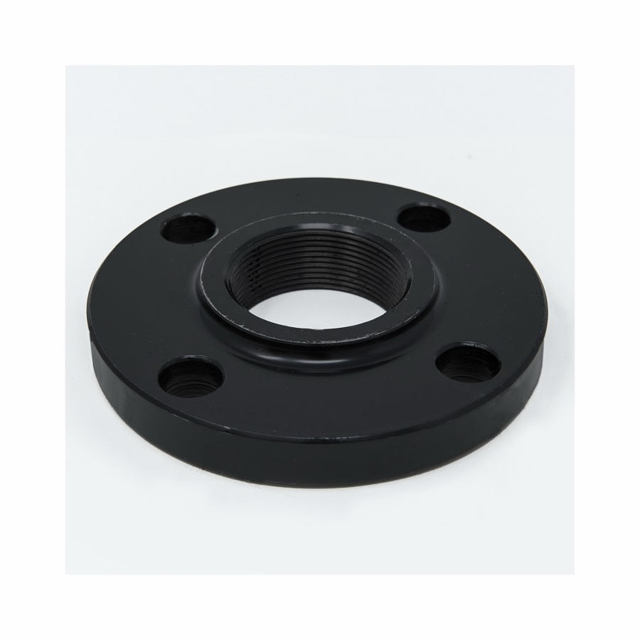 Raised Face Flange, 1-1/4 in, FNPT, 4-5/8 in OD, 4 Bolt Holes, 150 lb, Carbon Steel