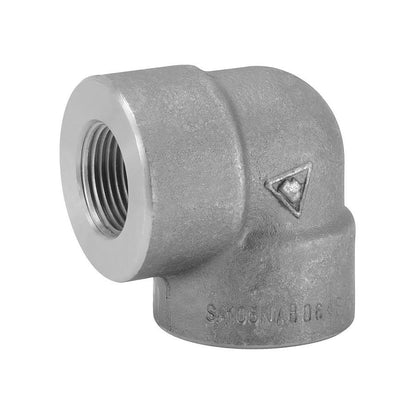 90 deg Elbow, 1-1/2 in, FNPT, SCH 80/XH, Forged Steel, 3000 lb