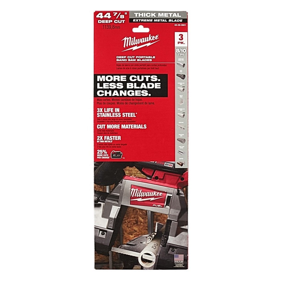 Band Saw Blades, 8/10 tpi, Tuff/Variable Teeth, 3-Pack