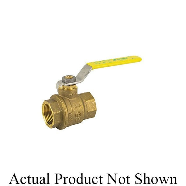 2-Piece Ball Valve, 1/2 in, FNPT, Full Port, Brass Ball, Brass