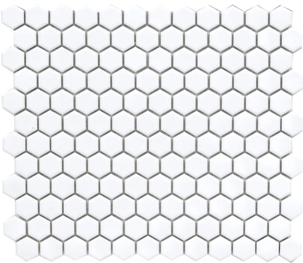 MG WHITE 12X12 MOS. HEXAGON 1X1