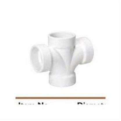Double Sanitary Tee, 2 in, Hub, DWV, PVC