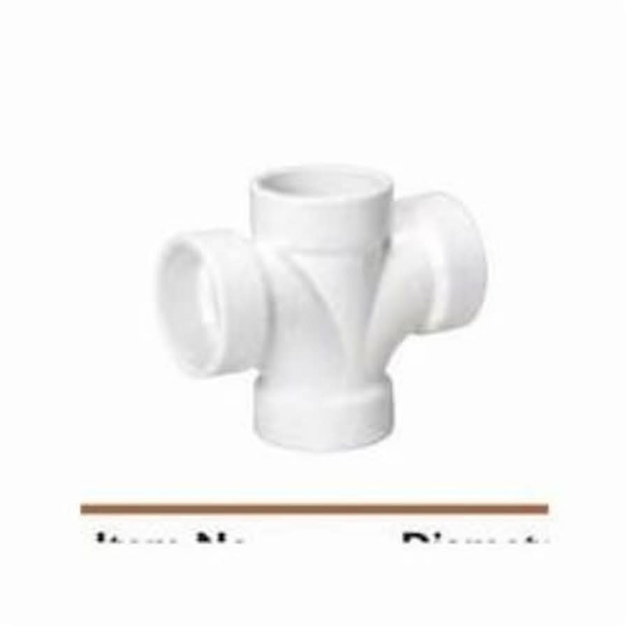 Double Sanitary Tee, 3 in, Hub, DWV, PVC