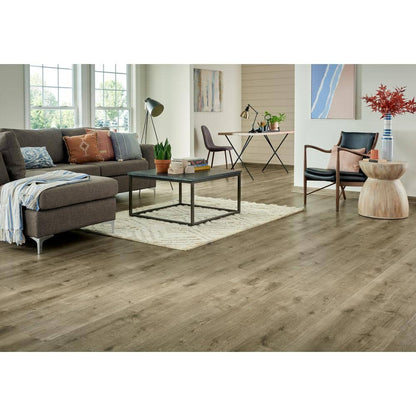 Defense+ Smoky Eiffel Oak 14 mm T x 7.4 in. W Waterproof Laminate Wood Flooring (17.2 sqft/case)