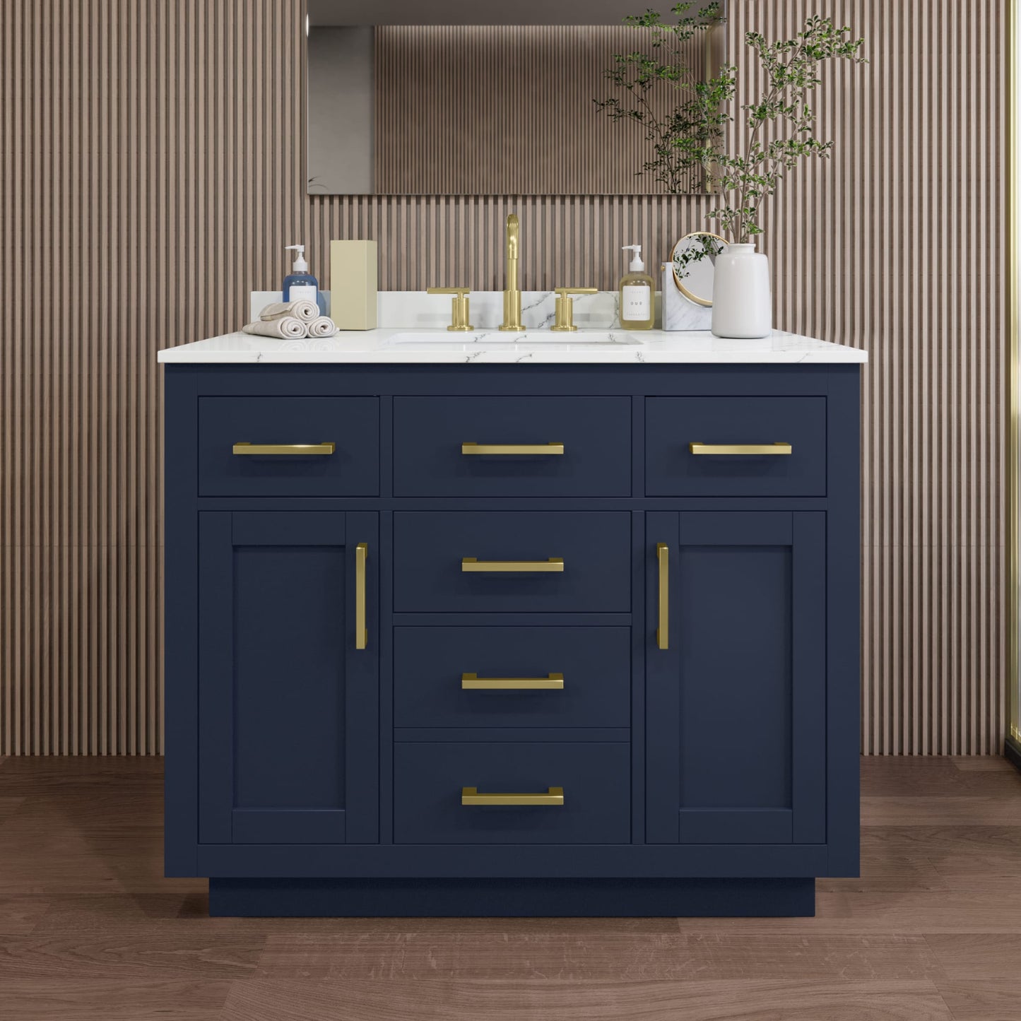 Beckett Single Bathroom Vanity with Toe Kick - 42W x 35H x 22D